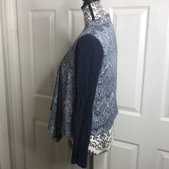 Under Skies Cardigan Blue Open Long Sleeve Asymetrical S - Picture 2 of 5